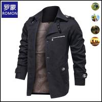 ราคา Romon เสื้อแจ็คเก็ตเสื้อโค้ทมีปกเข้ารูปสไตล์เกาหลีเสื้อกันลมแบบบางเสื้อโค้ทผู้ชายนักบินทหารกองทัพลำลองฤดูใบไม้ผลิและฤดูใบไม้ร่วง M 5XL (21031872069)