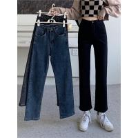 ราคา ใหม่กางเกงยีนส์ผู้หญิงเอวสูงบางตรงขากว้างกางเกงถูพื้นอุปทานโรงงานกางเกงหางขายส่ง 988 (20988032665)