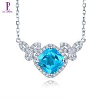 ราคา Lohaspie เครื่องประดับ3 8แท้925จี้เงินสเตอร์ลิงจี้สวิสบลูโทปาซธรรมชาติจี้แฟชั่นสำหรับผู้หญิงบุษราคัมเครื่องประดับวันเกิดสร้อยคอสีฟ้า (20705871117)