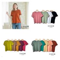 ราคา Chom เสื้อยืดแต่งขอบไหมพรมถัก ผ้าcotton งานป้าย (19280484537)