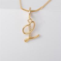 ราคา สร้อยคอจี้ตัวอักษรเพชรสังเคราะห์สีทอง17ไมล์18K ประดับตัวอักษร A Z 787N (20682489701)