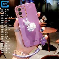 ราคา สำหรับ Vivo V27 Pro V27e V25 Pro V23e V5 V5s V7 V9 V11i V11 Pro V15 Pro V17 V19 Neo V20 SE V20 Pro V21 V21e V23 S1 Pro X50 Pro X70 Pro X80 Pro เคสโทรศัพท์กระต่ายน่ารักดอกไม้เชือกสั้น (18216919910)