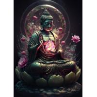 ราคา พระพุทธรูปอินเดียพระพุทธรูปทำสมาธิ Chakra โปสเตอร์ Mandala ภาพวาดผ้าใบ Wall Art Psychedelic Yoga Aesthetic Room Decor (20119915567)