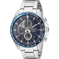 ราคา Seiko Mens Stainless Steel Japanese Quartz Dress Watch with Stainless Steel Strap Silver 20 Model SSB321 (19856444858)