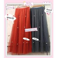 ราคา KIMกระโปรงผ้ามุ้งเกาหลี อัดพลีทปักมุข มีซับเอวยาง26 40 สีไม่ครบ (19682755866)