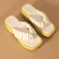 ราคา 25twentyfives Jacky รองเท้าหูหนีบส้นเตารีดหูย่นสไตล์เกาหลี สูง2 5นิ้ว (19308118032)