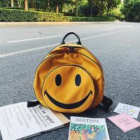 ราคา Funny Smiling Face backpack women laptop bag big capacity Cartoon Printed Students Backpacks children nylon Travel bag yellow (14136918109)