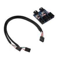 ราคา Aideepen ตัวแยกหัว USB 9พินตัวผู้1ถึง4ตัวเมียต่อยูเอสบี2 0สายยูเอสบี MB พอร์ต USB (19403714852)