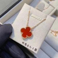 ราคา TOP Version sBvlgariˉVC A Herm PIagets CATR S925 Sterling silver four leaf clover necklace female 18K rose gold carnelian black agate pendant clavicle chain (19283195763)
