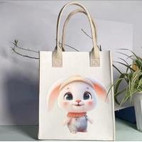 ราคา กระเป่าผ้าสักหลาด กระเป่าถือแฟชั่น สกรีนลายการ์ตูนจุกของได้เยอะ พร้อมส่ง (19650639980)