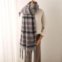 ราคา 2022 New Women Plaid Scarf Winter Pashmina Shawls Cashmere Thick Wraps Lady Tassel Warm Scarves Rainbow Hairy Bufanda (19869897767)