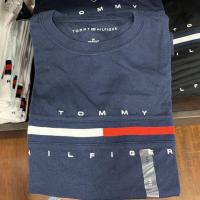 ราคา Tommy Hilfiger ของแท้เสื้อยืดแขนสั้นสีขาวผ้าฝ้ายบริสุทธิ์สำหรับผู้ชายเสื้อยาวปิดถึงก้นลำลองครึ่งแขน (17221323867)