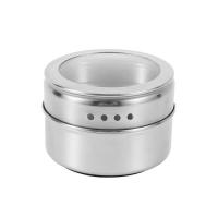 ราคา LMETJMA Magnetic Spice Jars With Wall Mounted Rack Stainless Steel Spice Tins Spice Seasoning Containers With Spice Label KC0305 (20423164286)