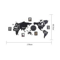 ราคา MEETING นาฬิกาติดผนังแผนที่โลกสมัยใหม่กรอบรูปสร้างสรรค์ปิดเสียงนาฬิกาเรือนไม้ผนังตกแต่งผนังสำหรับห้องนั่งเล่นนาฬิกาสติ๊กเกอร์ (17389630277)