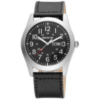 ราคา SKONE นาฬิกาผู้ชายแฟชั่นกันน้ำหน้าปัดขนาดใหญ่มีปฏิทินสายนาฬิกาควอตซ์ไนลอนแบบลำลอง (19201824599)