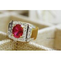 ราคา ManeeNopparut มณีณพรัช แหวนชาย พลอยทับทิม ฝังเพชร หุ้มทอง5ไมครอน รุ่น RMM67 (5554410959)