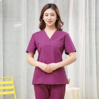 ราคา ชุดสครับแขนสั้นสำหรับผู้หญิงเสื้อ กางเกงชุดทางการแพทย์ชุดยูนิฟอร์มทั้งชุดชุดพยาบาลโรงพยาบาลชุดผ่าตัดผ้าคอตตอนปักลายฟรี (19009907953)