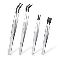 ราคา 4 Pieces Tweezers Set with Rubber Tips Tweezers PVC Coated Tweezers Rubber Fine Point Tweezers Rubber Flat Tip Tweezer (20333247539)