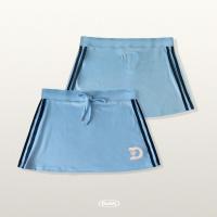 ราคา DADDY Ashley Skirt กระโปรงเอวต่ำทรงสอบ ปักตัว D สีฟ้า สีชมพู แต่งกุ๊นข้างตัว (18522379593)