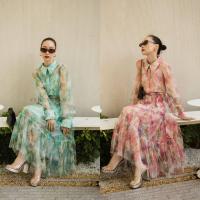 ราคา พร้อมส่ง เดรสยาวผ้าซีทรุลายดอก งานป้ายvshop (20266269319)