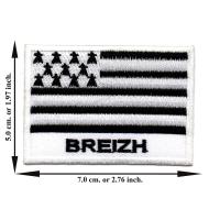 ราคา ตัดรีด ตัวรีดติดเสื้อ อาร์มปัก ติดเสื้อปัก ปักเสื้อ DIY ลายธงBREIZH สีขาว มีบริการเก็บเงินปลายทาง (6296592779)