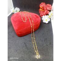 ราคา สร้อยคอลายอิตาลีคั่นเม็ดมะยมเล็กหนัก1สลึง สร้อยทอง18k สวมคอได้ (12472705199)