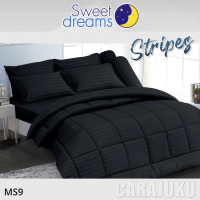 ราคา SWEET DREAMS ชุดผ้าปูที่นอน ลายริ้ว สีดำ Black Stripe MS9 สวีทดรีมส์ ชุดเครื่องนอน 3 5ฟุต 5ฟุต 6ฟุต ผ้าปู ผ้าปูที่นอน ผ้าปูเตียง ผ้านวม (18896484142)