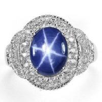 ราคา แหวนเงินแท้ 925 พลอยไพลินสตาร์ Blue Star Sapphire น้ำหนัก 2 99 กะรัต เนื้อเนียนขาสวยค่ะ (16202970179)