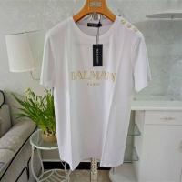 ราคา เสื้อยืดคอกลมผ้าฝ้ายแฟชั่นสำหรับผู้หญิงเสื้อยืดดาวแขนสั้นพร้อมไหล่สีทองเสื้อยืดกีฬา BALMAIN PARIS (14118225397)