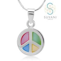ราคา SUVANI เงินแท้ 92 5 จี้สัญลักษณ์สันติภาพ จี้พีช ฝังด้วยเปลือกหอยหลายสี จี้พร้อมสร้อย เครื่องประดับเงินแท้ (11336610433)