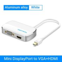 ราคา Vention Mini DP To HDMI VGA Converter 2 In 1 Thunderbolt Mini DP To HDMI VGA Cable Adapter 4K 1080P Mini DisplayPort To HDMI VGA Converter สำหรับ Projector Monitor TV (17254680436)
