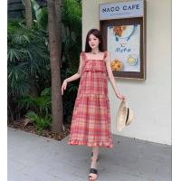 ราคา Piaopiao เดรสผู้หญิงเดรสยาวแต่งระบายระดับไฮเอนด์เดรสผ้าฝ้ายเด็กหญิงลายสก็อตสีแดงย้อนยุคสไตล์ฝรั่งเศส (19632837469)