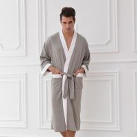 ราคา Cotton Kimono Bathrobe Autumn Winter Waffle Long Robe Lacing Dresses Warm Bath Robe For Ho Clubhouse Sweat Sauna Hot Spring (14060430441)
