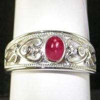 ราคา แหวนเงินแท้ 925 พลอยอทับทิม Ruby น้ำหนัก 0 98 กะรัต สวยมากค่ะ (394869034)