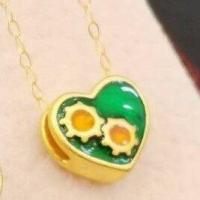 ราคา สร้อยคอจี้ัหัวใจลงยา ทองคำแท้ 99 99 24K น้ำหนักทอง 0 6 กรัม มีใบรับประกันสินค้า ขายได้ จำนำได้ จัดส่งฟรี (7748614190)