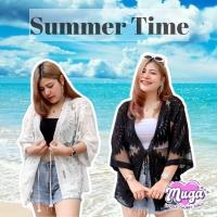 ราคา MG0023 เสื้อคลุม อก38 48 ลายทานตะวัน ขาว ดำ ใส่เที่ยว คลุมชุดว่ายน้ำ เที่ยวทะเล สาวอวบ (19054273727)