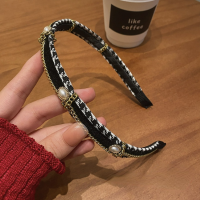 ราคา แถบคาดศีรษะหัวโซ่มุกลาย Houndstooth เกาหลีผ้าคาดศีรษะเครื่องประดับผมแฟชั่นที่คาดผมกิ๊บหนีบผมป่าสำหรับผู้หญิง (19312819641)