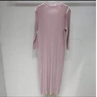 ราคา Miyakeเดรสอัดพลีทผู้หญิงฤดูร้อน ไตล์เกาหลี คอตั้ง แขนยาวเดรสใส่สบายๆ เดรสงานคุณภาพBasicเสื้อคอเต่า3 4แขนยาวAesthetic (6217176891)