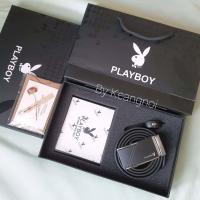 ราคา ของขวัญวันเกิด วันครบรอบ กระเป๋าสตางค์ และ เข็มขัดหนัง Playboy หนังแท้ สินค้ามีกล่องและถุงกระดาษ ฟรี การ์ดอวยพร (20070570272)