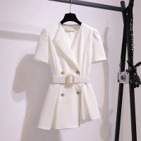 ราคา Plus Size Summer New Casual Suit Belt Decoration Womens Elegant Short Sleeved Top Flare Pants Two Piece Set (13597410738)