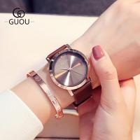 ราคา GUOU เข็มขัดควอตซ์ขนาดใหญ่หน้าปัดนาฬิกาผู้หญิงแฟชั่นนาฬิกาผู้หญิง8171บุคลิก (18173102888)