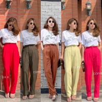 ราคา กางเกงลินินทรงบอยเอวสูง (7490715416)