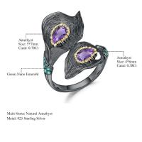 ราคา แหวนเงินแท้ S925เพชรพลอยแอเมทิสต์สีเงินสำหรับผู้หญิงเครื่องประดับเงิน925เพชรพลอยไพลินเงิน925 (10349093809)