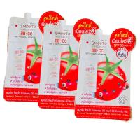 ราคา 3 ซอง x 8 ml Smooto Tomato Collagen BB CC Cream ครีม บีบี แอน ซีซี หน้าเนียน สว่างอมชมพู กันแดด30เท่า 1ซอง มะเขือเทศเข้มข้น BB CC สูตรใหม่จากประเทศญี่ปุ่น SPF50 PA (10344755348)