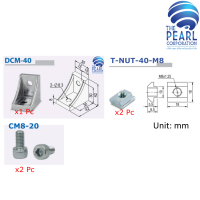ราคา DCM 40 SET T DIE CAST BRACKET 40 1 PC T NUT 40 M8 2 Pcs CM8 20 2 Pcs for AlUMINIUM PROFILE 40x40 mm อลูมิเนียมโปรไฟล์ และอุปกรณ์จับยึด (7970871549)
