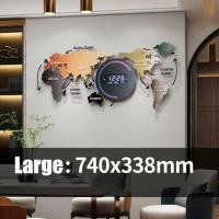 ราคา นาฬิกาแขวนผนังดิจิตอลแผนที่โลกอิเล็กทรอนิกส์สายนาฬิกานาฬิกาปฏิทินเครื่องวัดอุณหภูมินาฬิกาสีฟ้าตกแต่งสมาร์ทแขวนสำหรับบ้านห้องนั่งเล่น (17900556690)