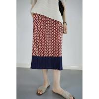 ราคา Issey Miyake Book Retro กระโปรงผ่าตรงพิมพ์ลายเข้าชุดสีสวยสง่าเอวยางยืดนำเข้า2023ญี่ปุ่น (20563353948)