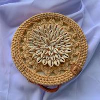 ราคา กระเป๋าหวาย ทรงกลม สะพายข้าง หวายอินโด (11663454224)