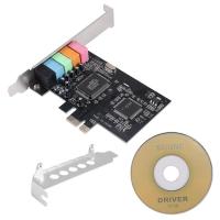 ราคา PCIe Sound Card 5 1 PCI Express Surround Card 3D Stereo Audio with High Sound Performance PC Sound Card CMI8738 Chip (20637150621)