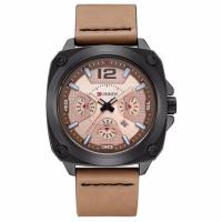 ราคา Curren นาฬิกาข้อมือผู้ชาย สายหนังสีน้ำตาลอ่อน ขอบดำ รุ่น C8260 (1476688882)